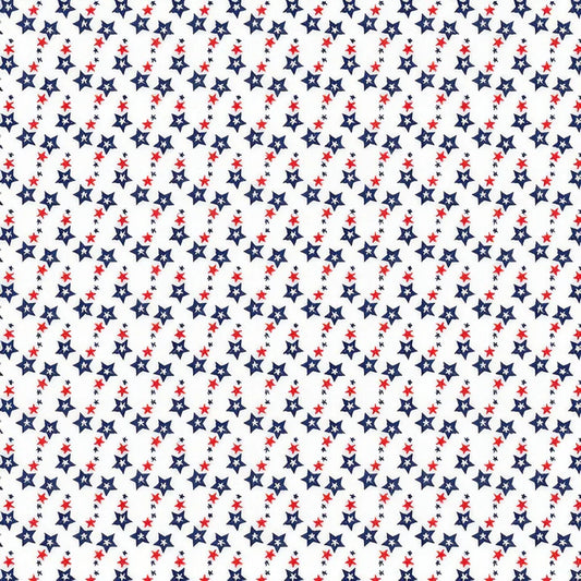 Documentaries - Mini Stars on White by Benartex Fabrics