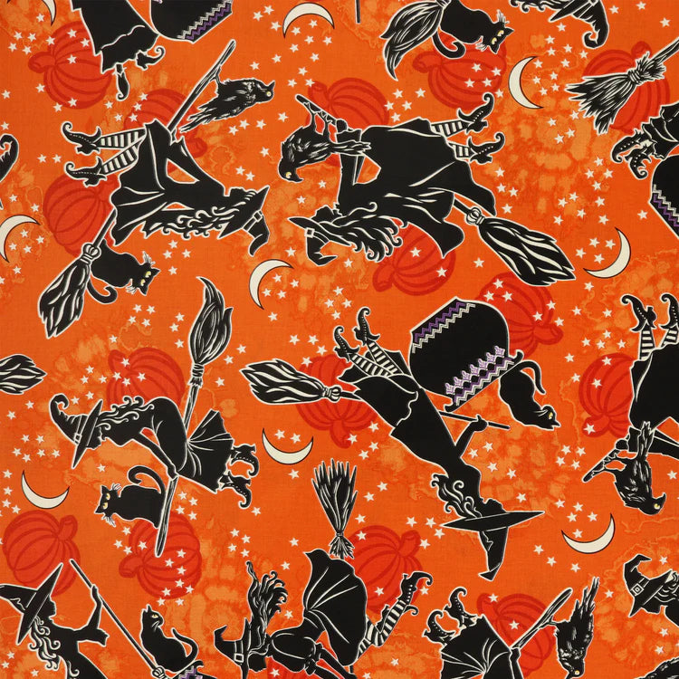 Happy Hauntings - Witchy Woman Orange 14946G-39 by Benartex