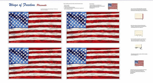 Wings of Freedom Placemat Panel - 1543-87 Set of 4 by Henry Glass #143