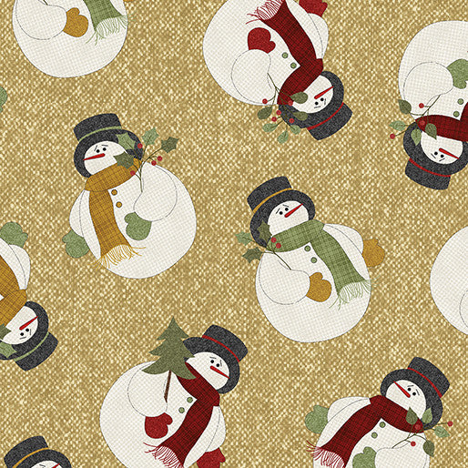 Snowballs - Snowmen Camel by Benartex