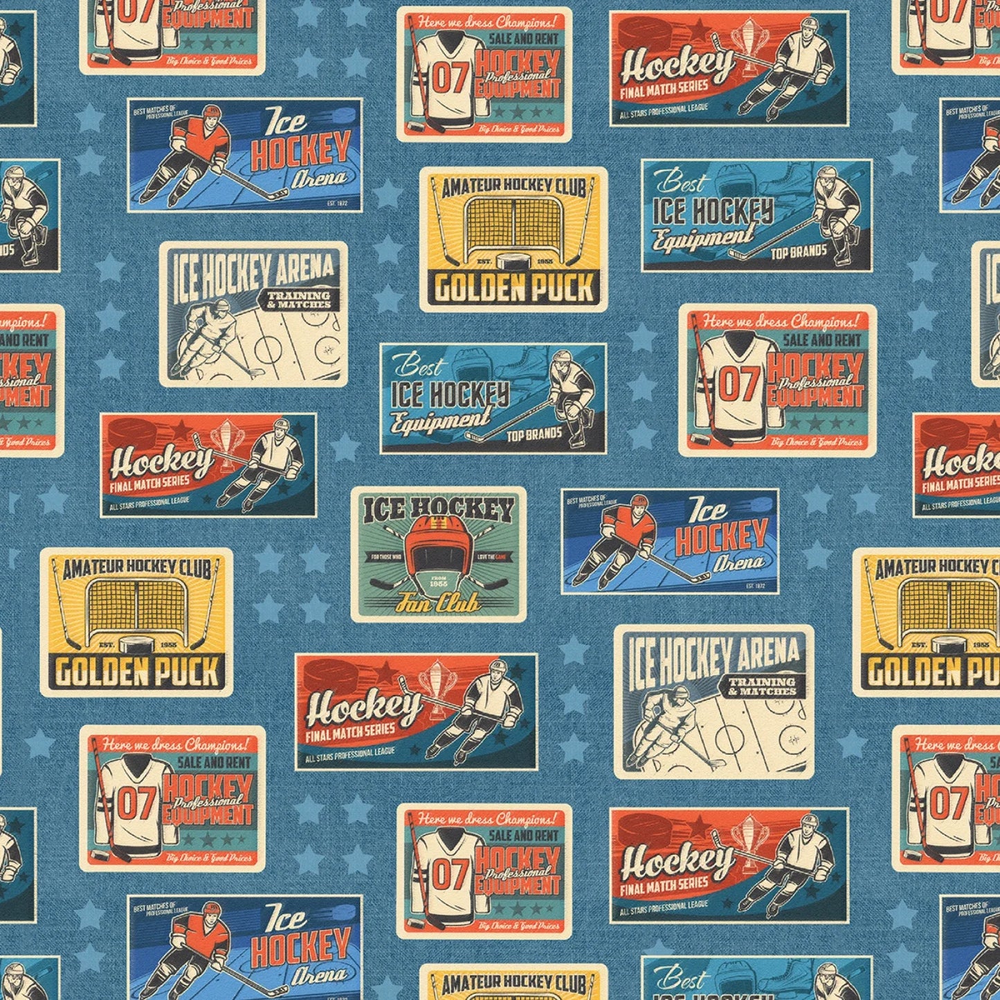 Ice Hockey - League Patches Blue 16892-55 by Benartex