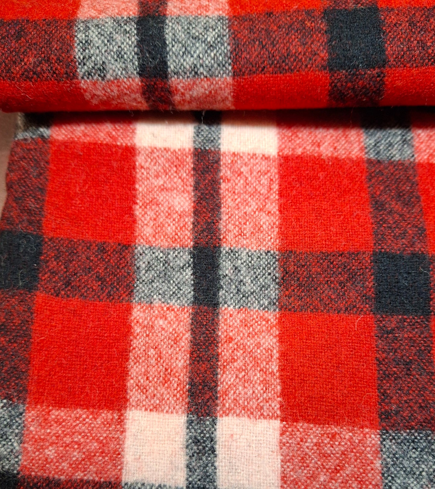 Wool Roll - Red/Black/Cream Plaid