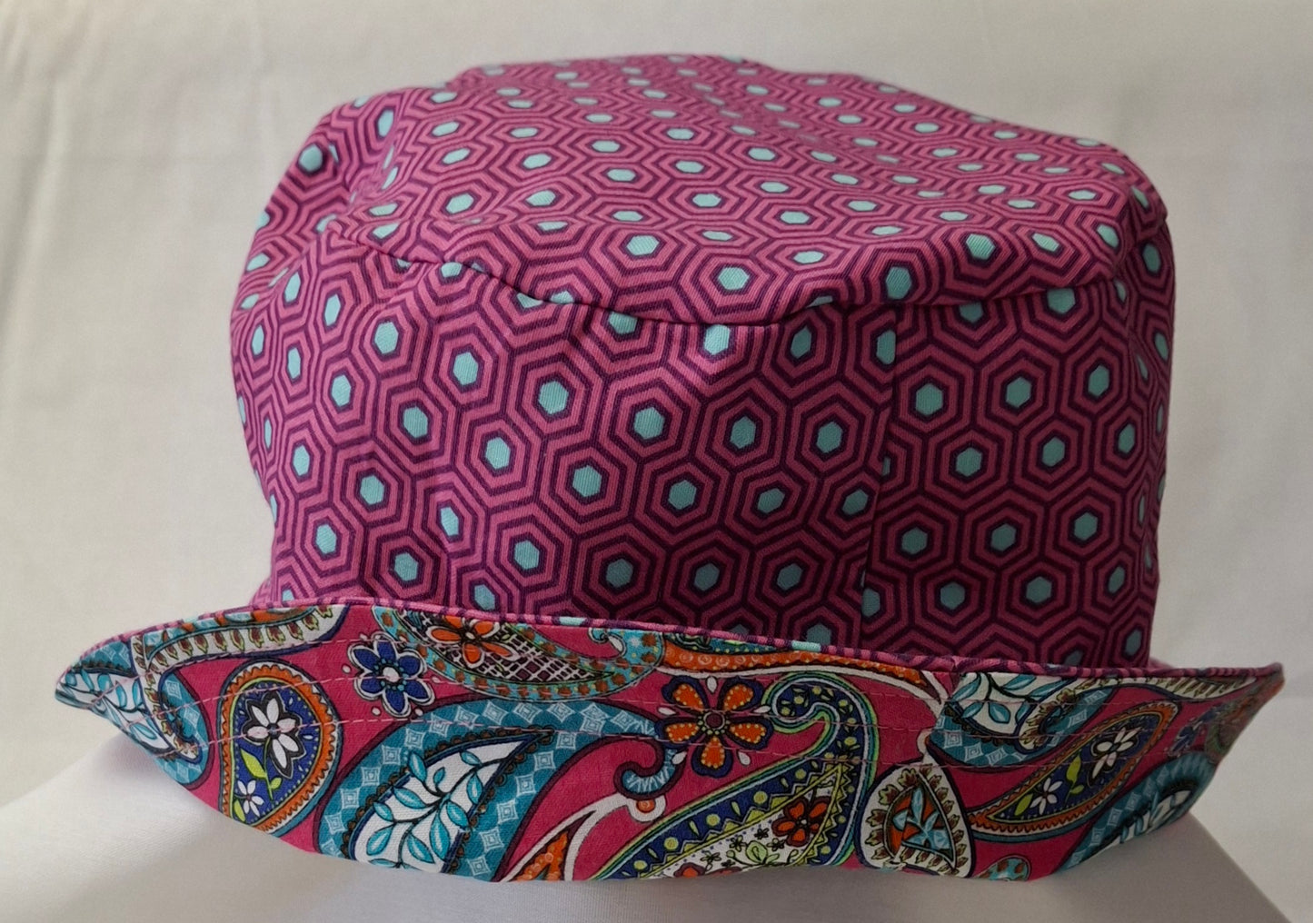Bucket Hat Kit - Pink Paisley - Reversible
