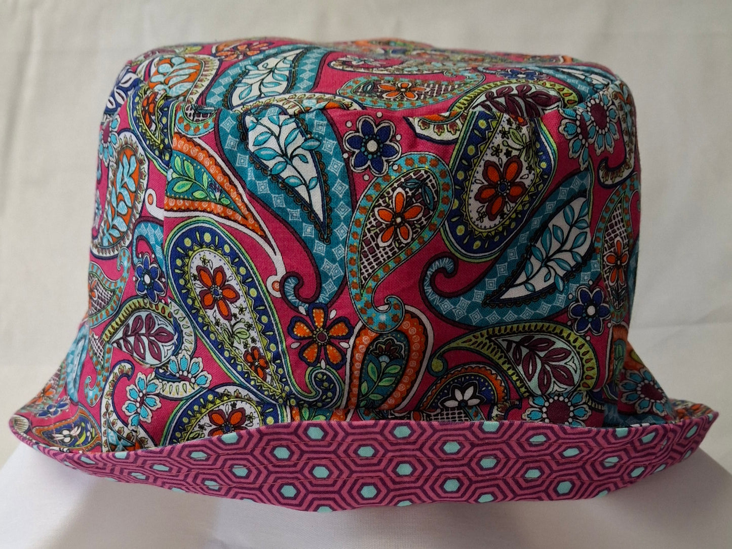 Bucket Hat Kit - Pink Paisley - Reversible