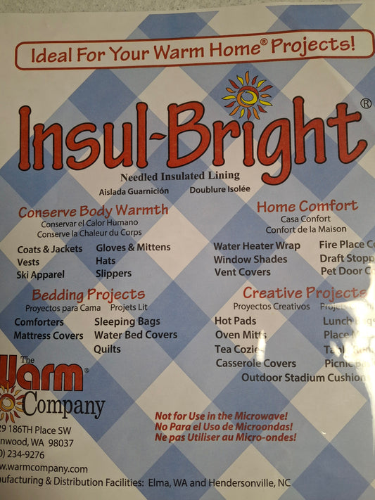 Insul-Bright - Needled Insulated Lining - 1 Yard Package