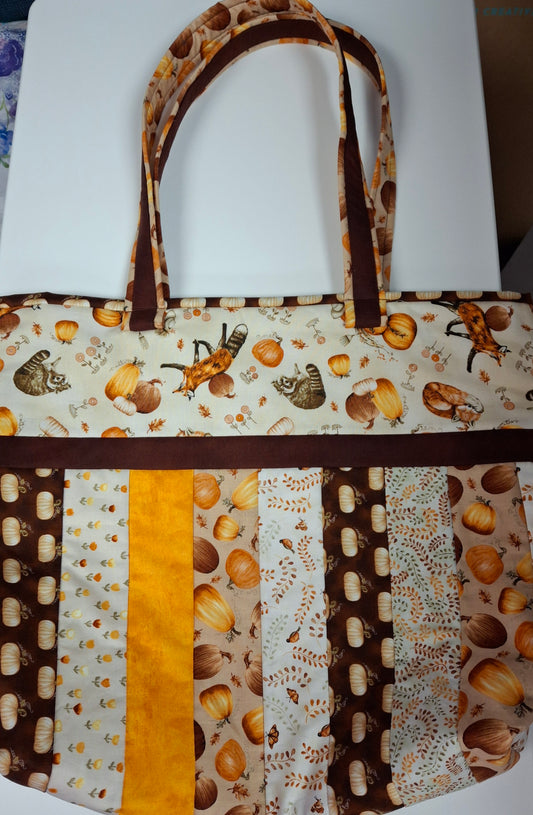 Quilt As You Go - Sophie Tote Bag Kit - Fall - featuring "Hello Pumpkin" by Henry Glass & Co,
