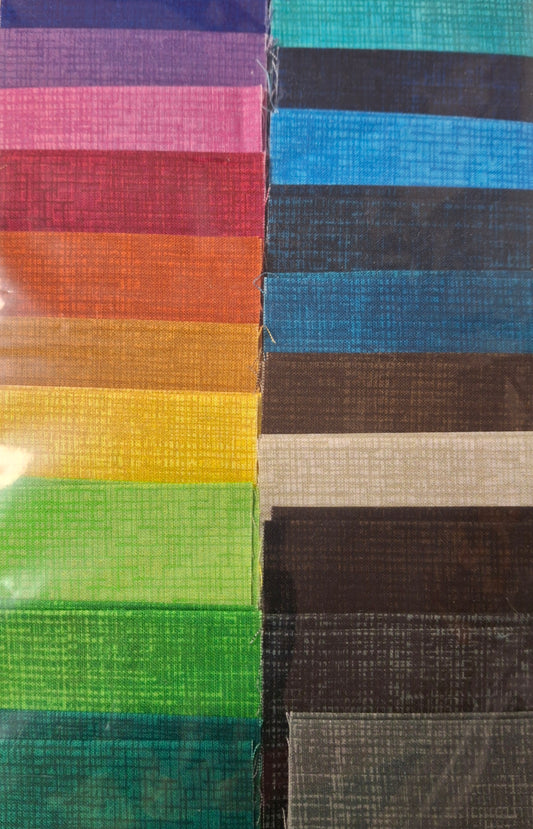 Interwoven - Pkg of 40 - 2 1/2" Strips - 2 each of 20 colors by Jason Yenter for In the Beginning Fabrics