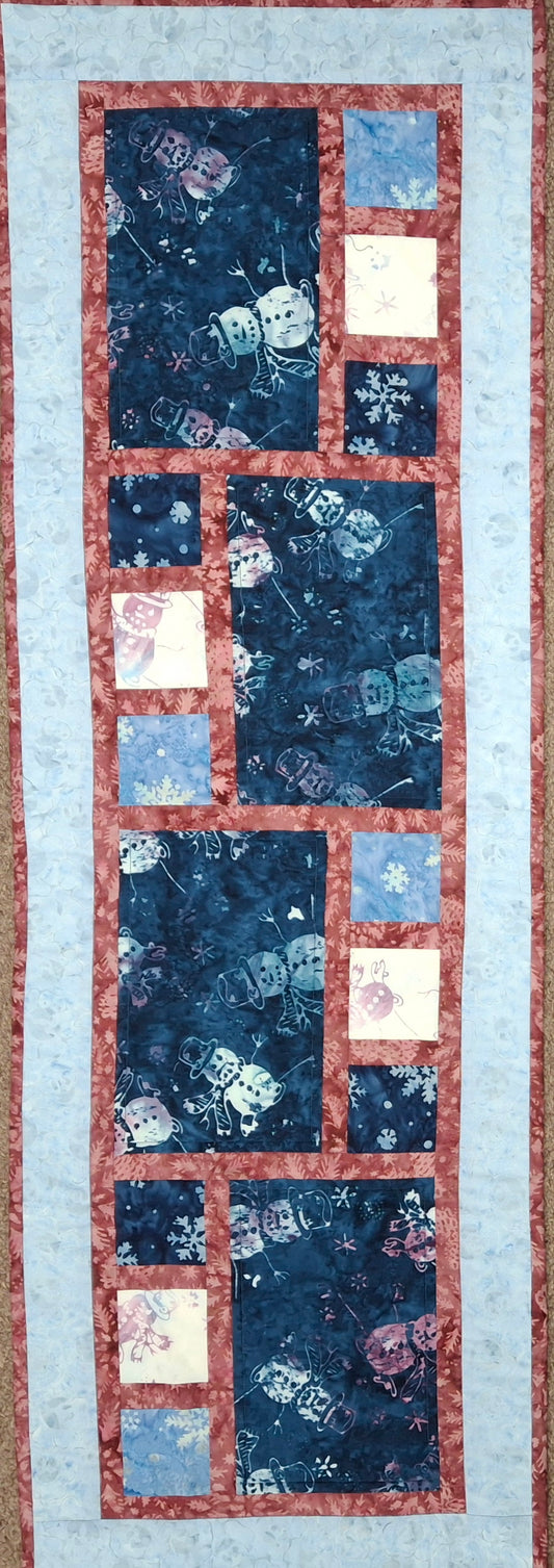 Winter Table Runner in Batiks - All Squared Up