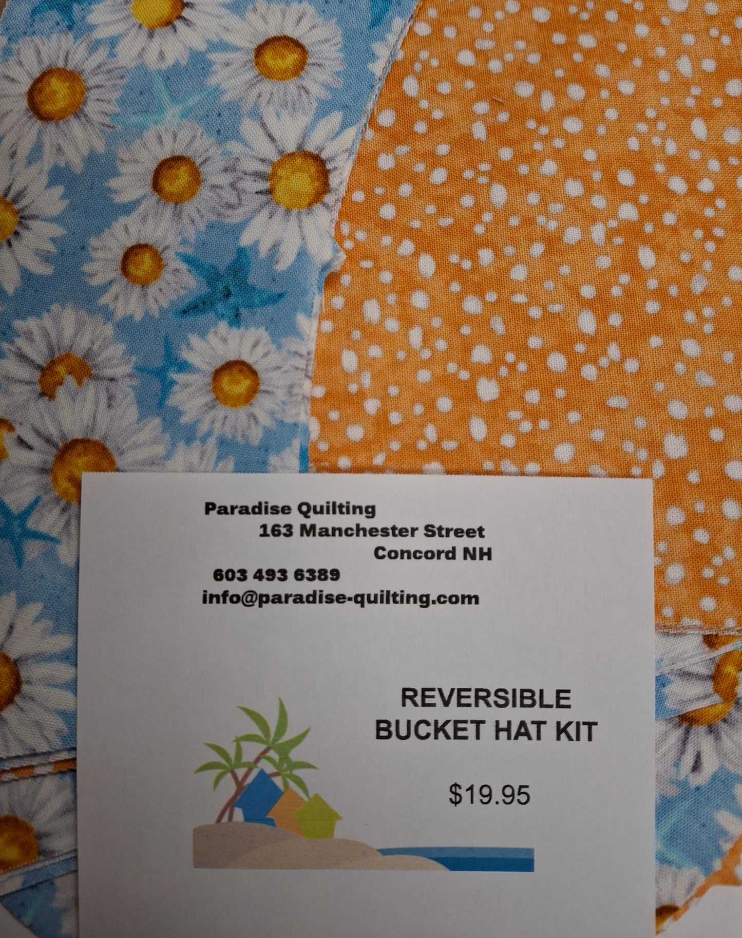 Bucket Hat Kit - Daisies and Dots - Reversible