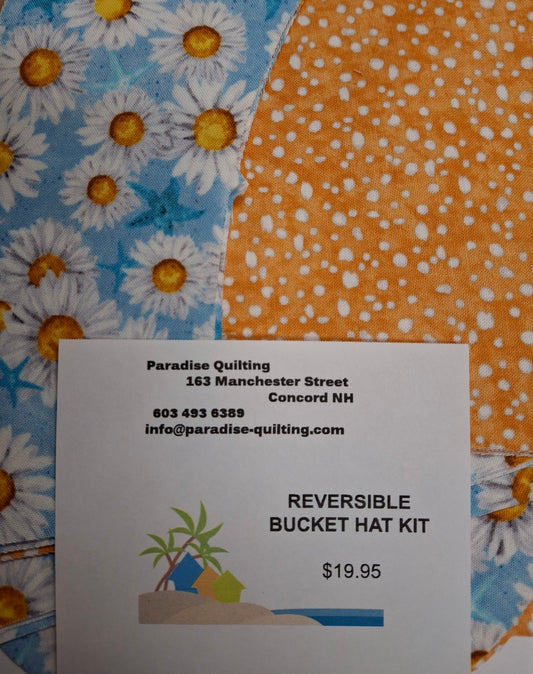 Bucket Hat Kit - Daisies and Dots - Reversible