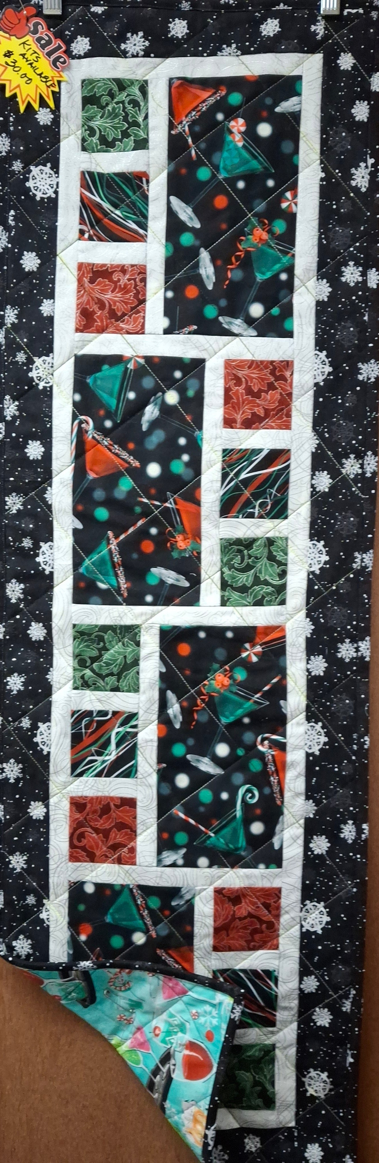 Happy Happy Holidays Table Runner Kit and Cut Loose Pattern