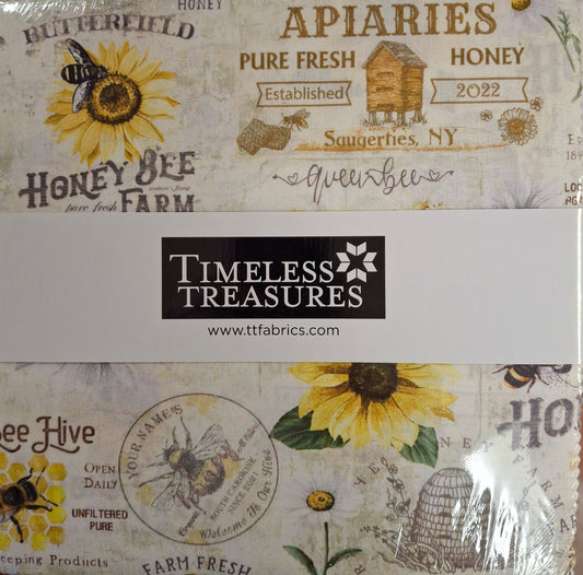 Honey Bee - 10 Inch Stacker 42 Pieces by Timeless Treasures