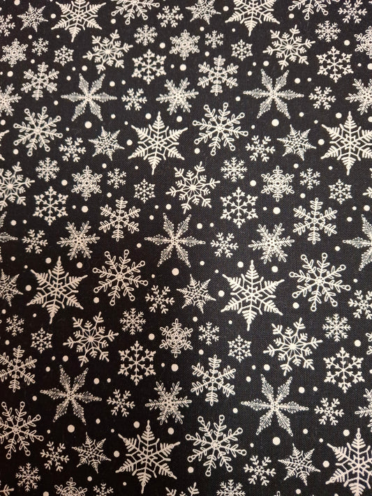 Christmas Traditions - Snow White on Black C9597 by Riley Blake