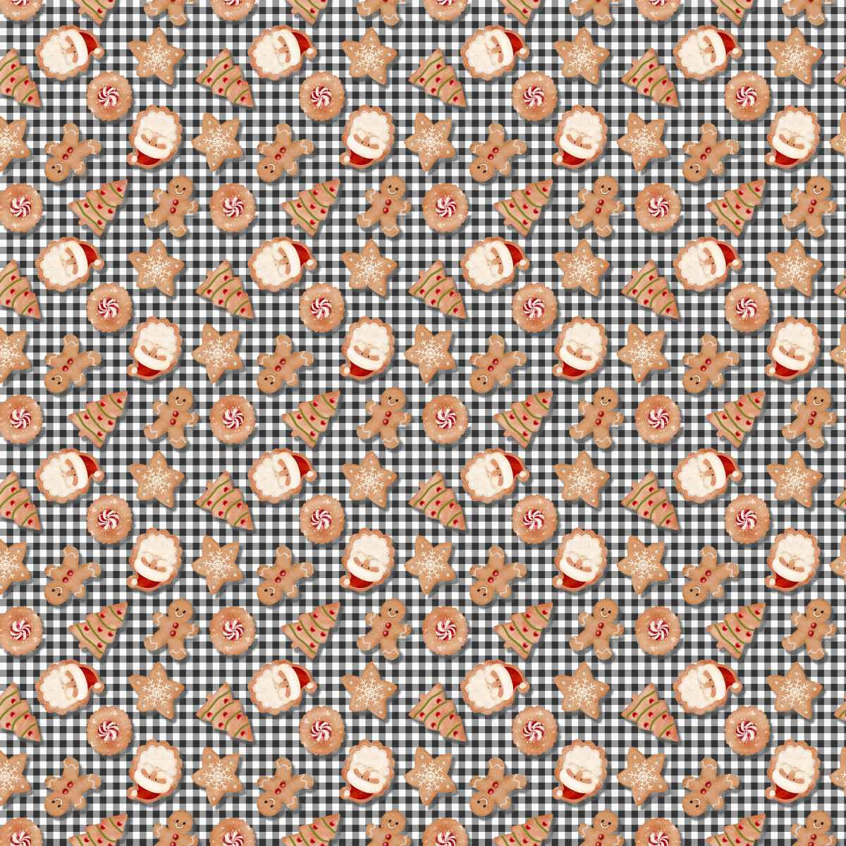 Very Merry Gingerbread - Christmas Cookies Plaid by 3 Wishes
