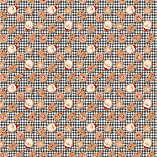 Very Merry Gingerbread - Christmas Cookies Plaid by 3 Wishes