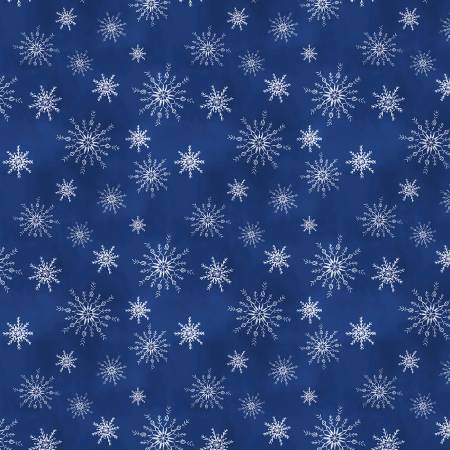 Let it Show-Man! - Snowflakes All Over Dark Blue 27758-414 by Wilmington Prints