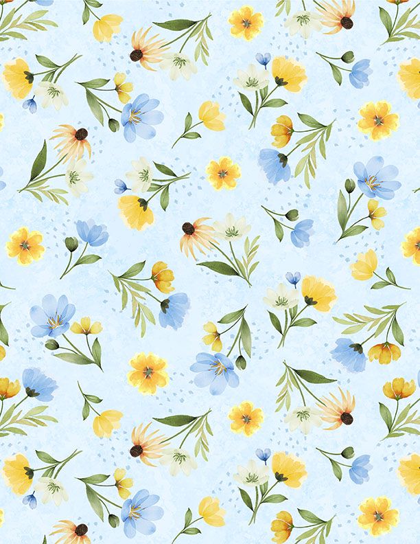 Gentle Meadow - Blue Multi Floral 32114 474 by Wilmington Prints