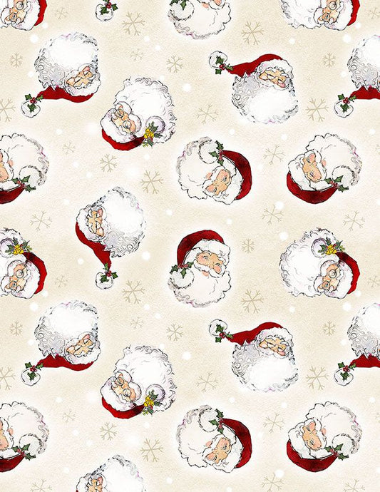 The Jolly North - Santa Head Toss Cream 18063-213 by Wilmington Prints