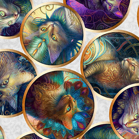 Feline Fantasia - Kitty Portraits  2600-31370-K by QT Fabrics