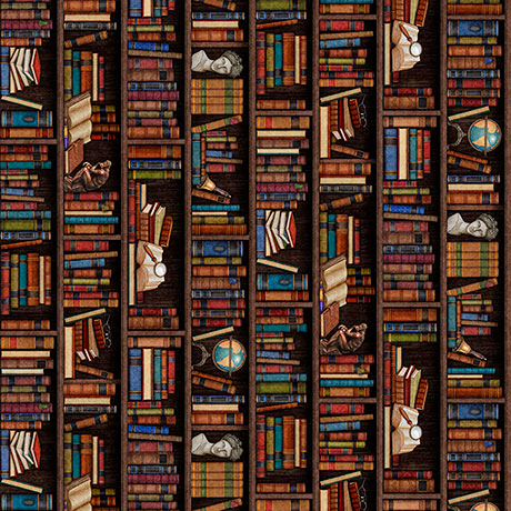 Grab Bag Season 3 - Library Book Stripe 2600-31462-J by QT Fabrics