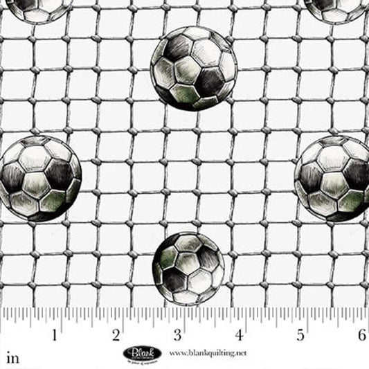 Goalbound - Soccer Balls and Net 4755-01 by Blank Quilting