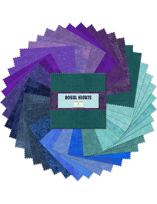 Royal Nights - 5 Karat Gems - 5" Squares Pk of 42 507-28-507 by Wilmington Prints