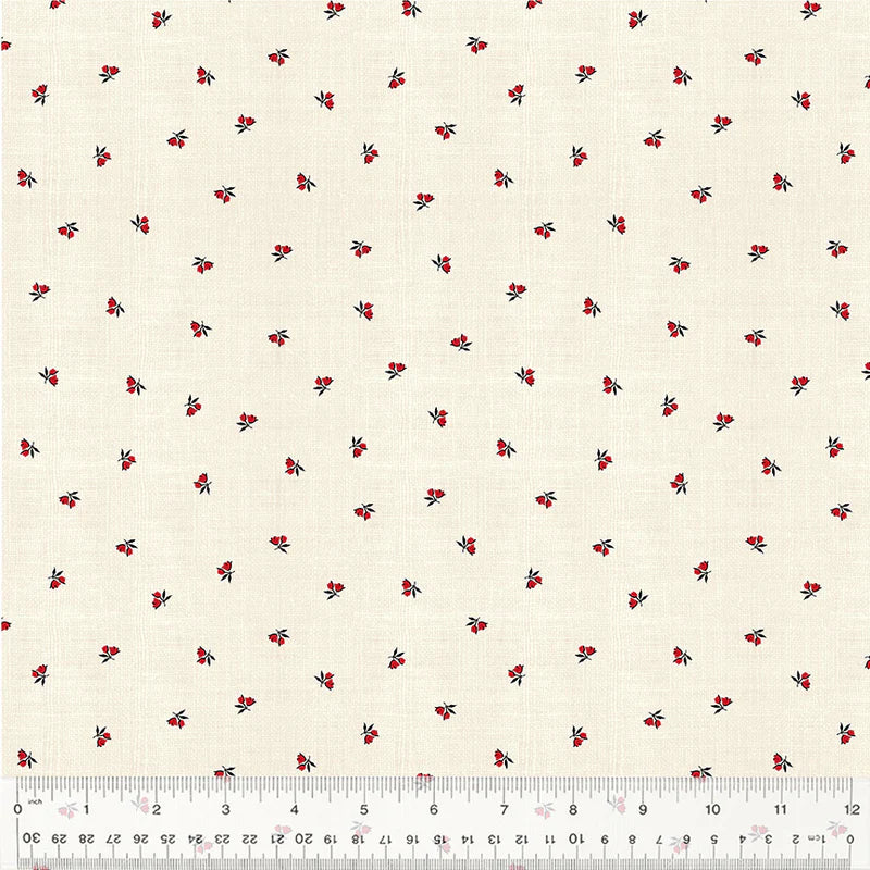 Sable & Scarlet - Cream Buds - 54151-1 by Windham Fabrics