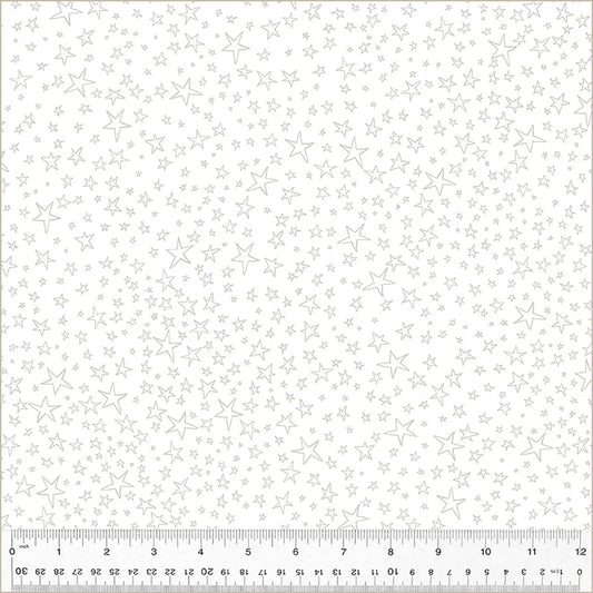 Pen Pals - White on White Star Dust - 54236-15 by Windham Fabrics