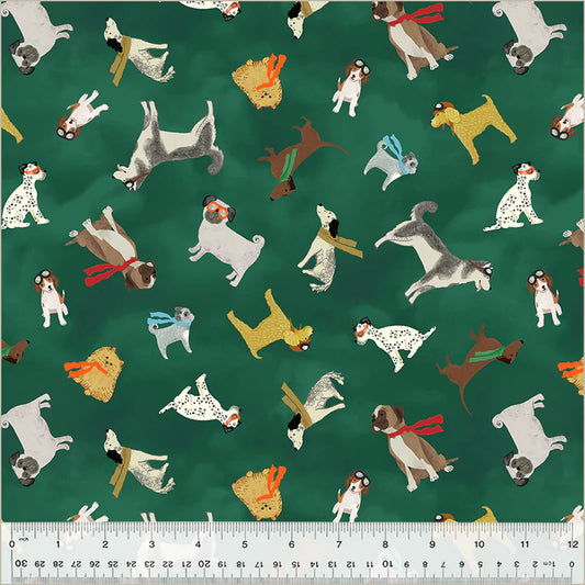 Up Up and Awoof - Hunter Green - 54308-3 by Windham Fabrics
