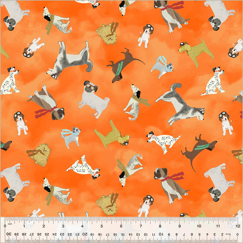 Up Up and Awoof - Orange Ember - 54308-4 by Windham Fabrics