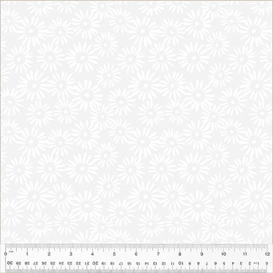 Peekaboo - White on White Daisy - 54386-6 by Windham Fabric