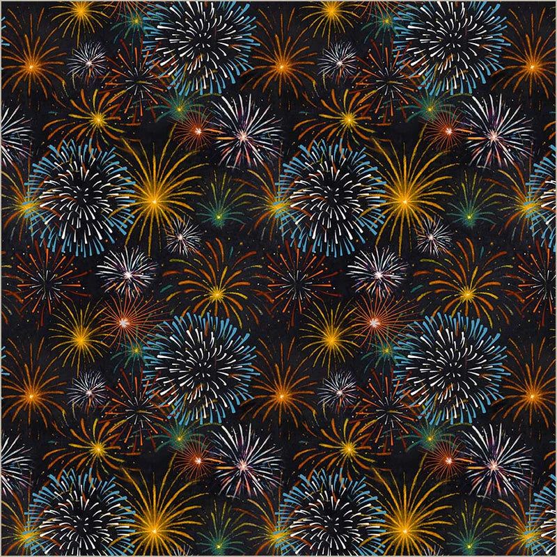 The State Fair - Fireworks Black 55200-3 by Whistler Studios for Windham Fabrics