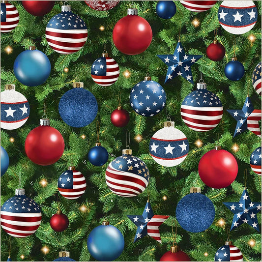 All-American Christmas - Liberty & Lights Pine 55274-4 by Windham Fabrics