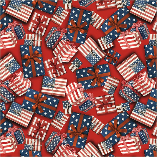 All-American Christmas - Wrapped in Glory Red 55277-5 by Windham Fabrics