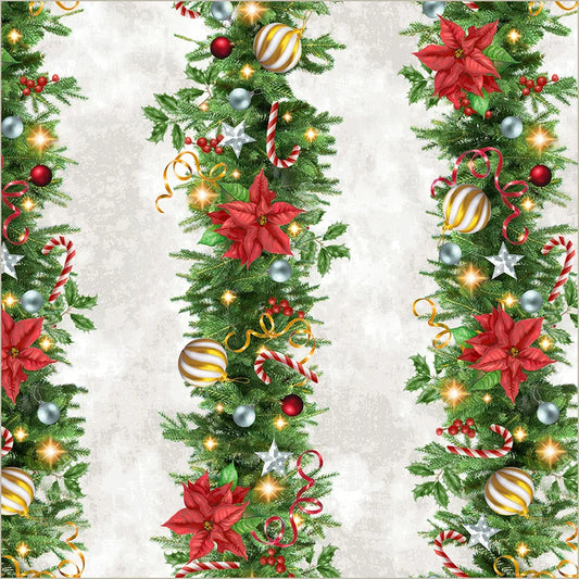All-American Christmas - Deck the Halls White 55278-3 by Windham Fabrics