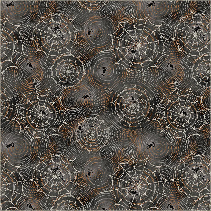 Midnight Hollow - Spider Maze Soot - 55304-7 by Windham Fabrics