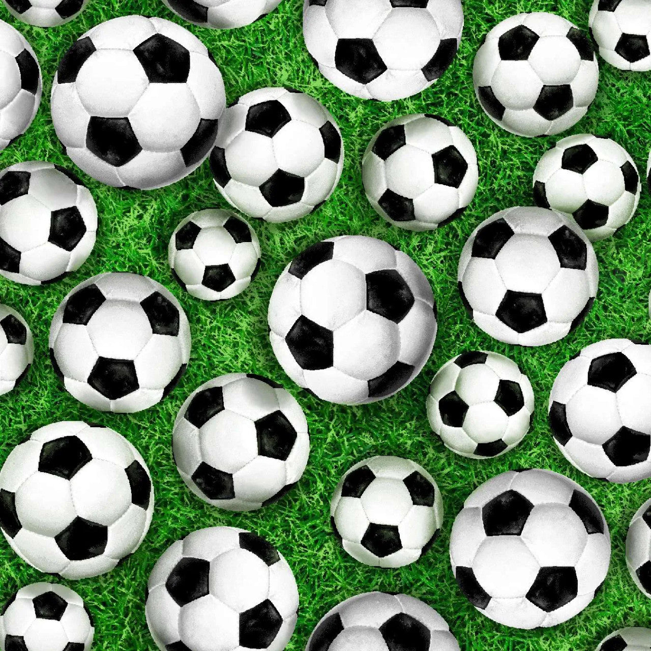 Play Ball - Soccer Balls on Turft OA597771 by Oasis Fabrics