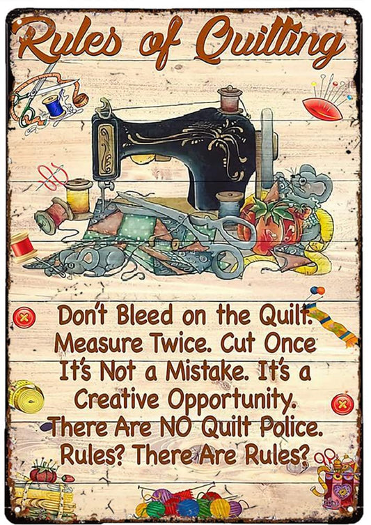 Novelty Sign - Rules of Quilting-2