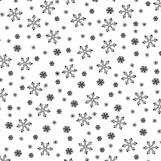 Century Black Snowflakes on White by Andover Fabrics