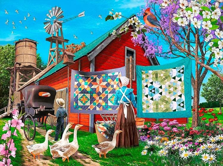 Puzzles - Amish Backyard 1000 Pc. Puzzle