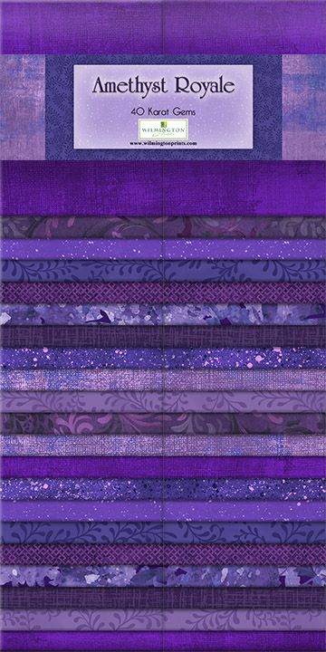 Amethyst Royale - Forty Karat Gems - 2 1/2" x 44" Strips - Pk of 40 - 842-7-842  by Wilmington Prints