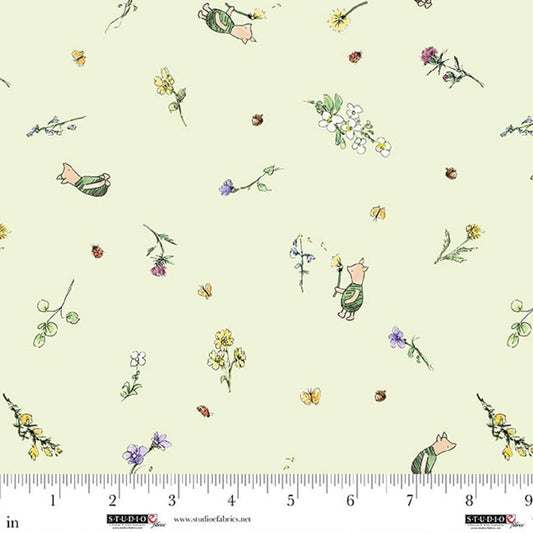 Classic Winnie - Piglets Lt. Green 8717-60 Licensed Fabric by Studio e