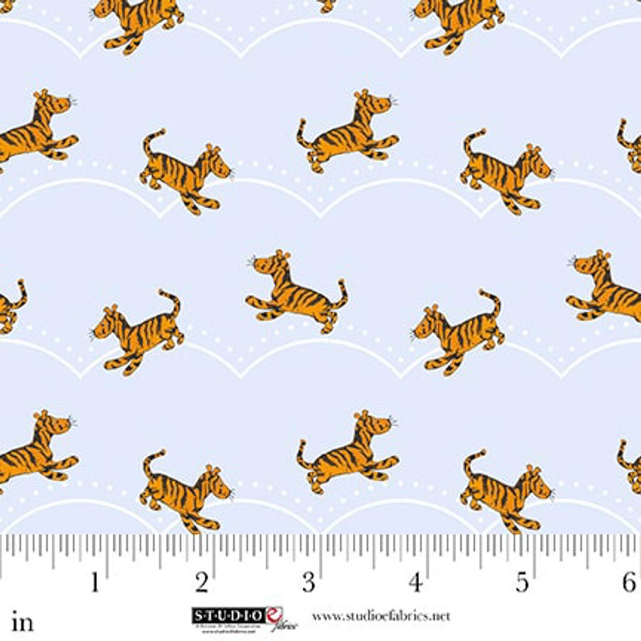 Classic Winnie - Tigers Lt. Blue 8722-11 Licensed Fabric by Studio e