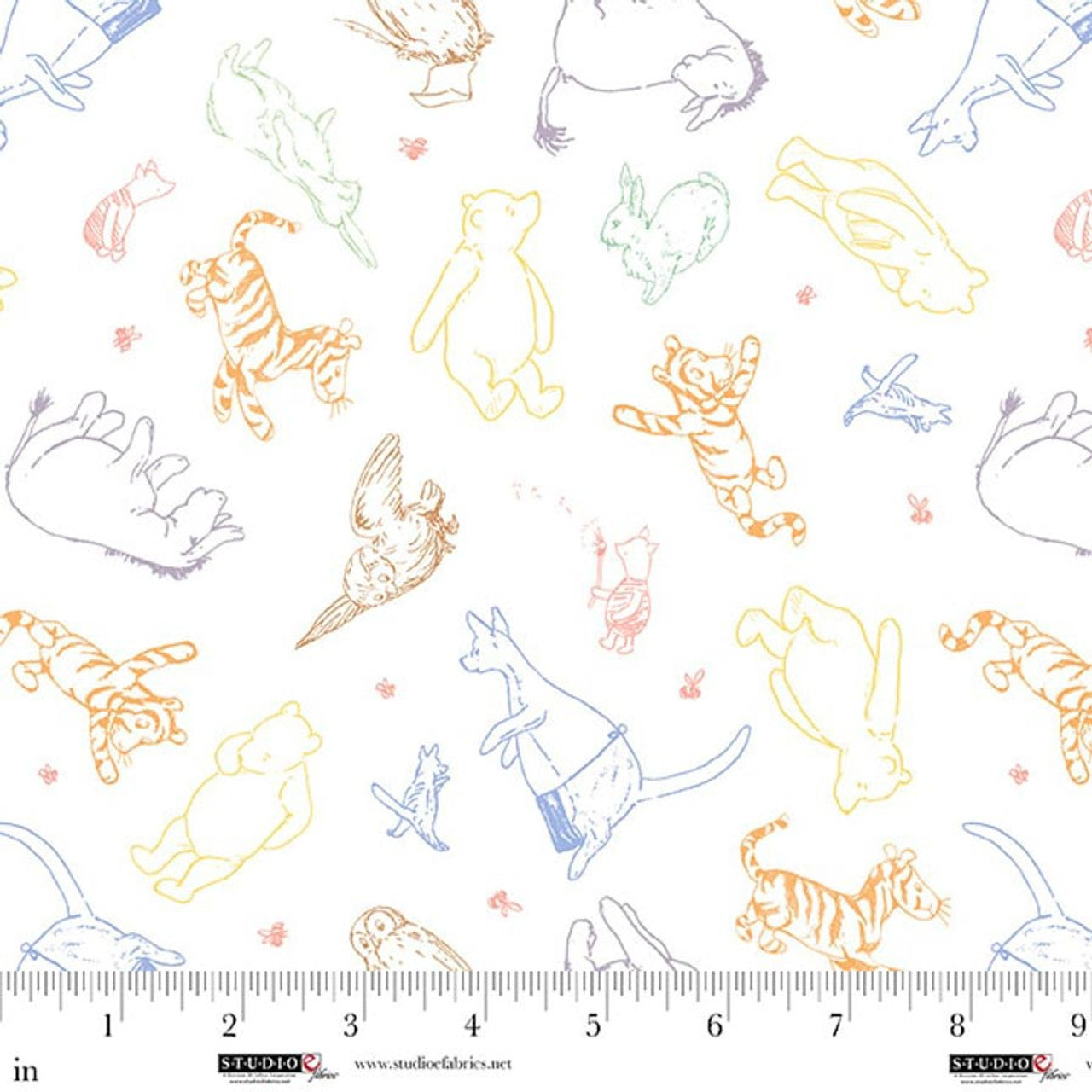 Classic Winnie - Character Multi 8725-47 Licensed Fabric by Studio e