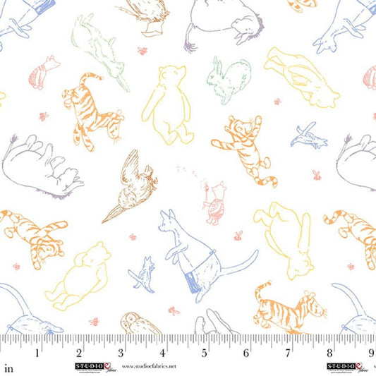 Classic Winnie - Character Multi 8725-47 Licensed Fabric by Studio e