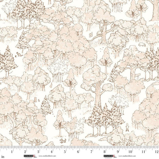 Classic Winnie - Forest Mono Sepia 8726-30 Licensed Fabric by Studio e