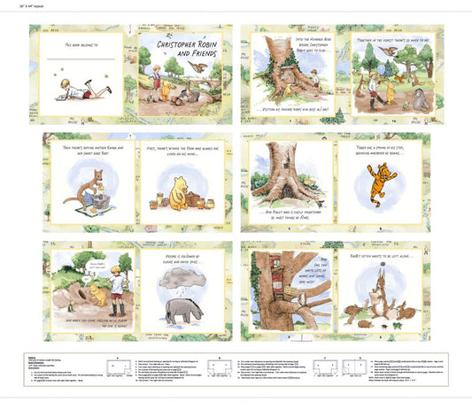 Classic Pooh - Brown/Green 8729BP-36 Book Panel (Pooh Book)