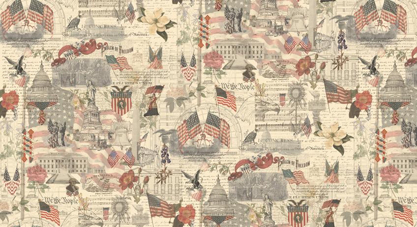3 Sisters Patriotic - Porcerlain Red White Blue by Moda #44372 11