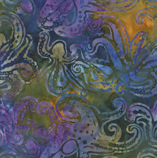 Octopus Batik BT7780-CELS-D by Michael Miller Fabrics