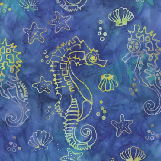 Seahorse Batik BT7782-MARI-D by Michael Miller Fabrics